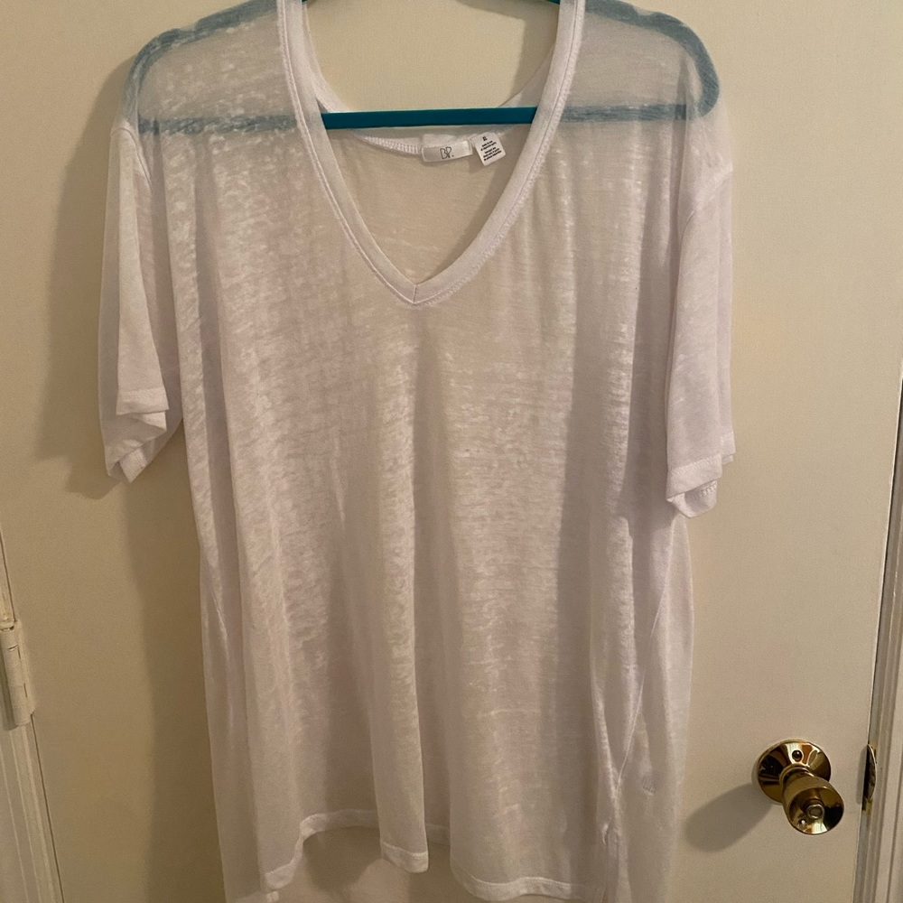 Oversized White V-neck